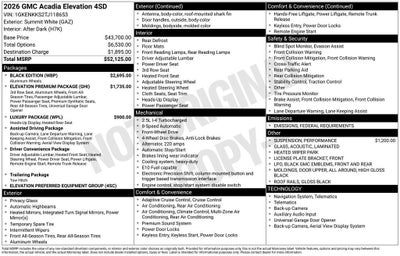 2026 GMC Acadia Elevation