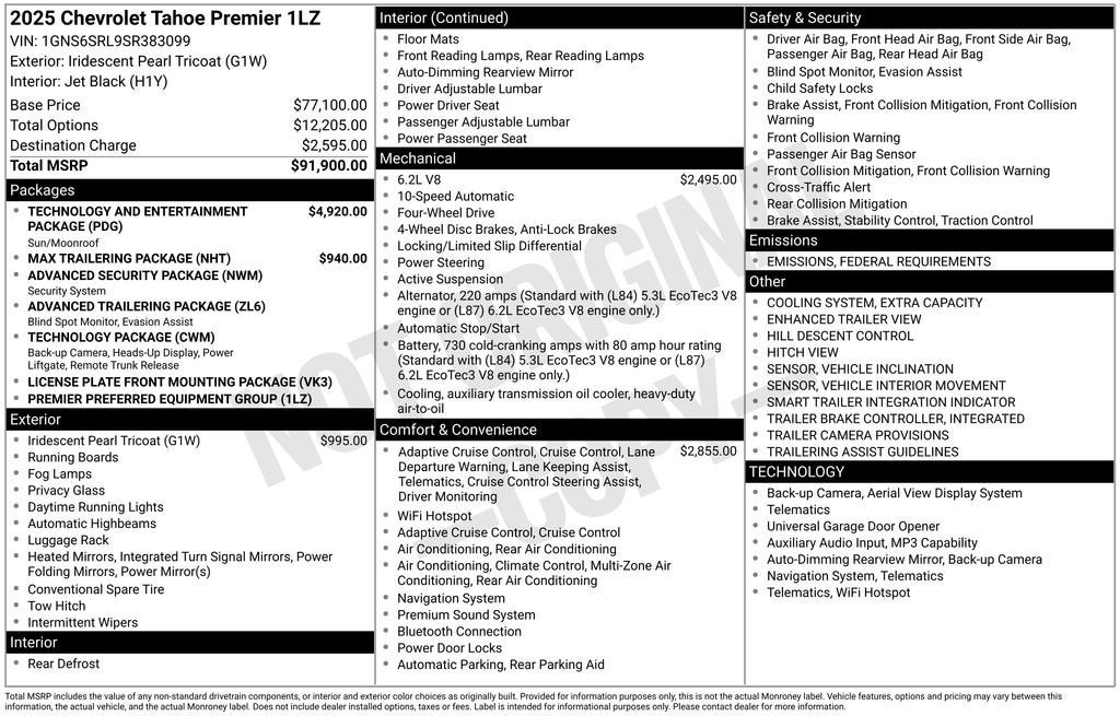 2025 Chevrolet Tahoe Premier