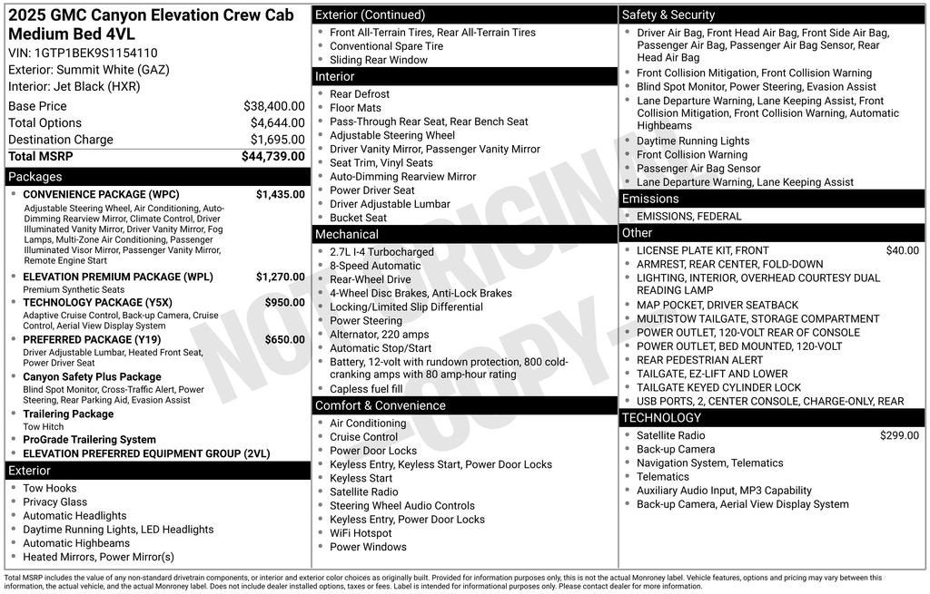 2025 GMC Canyon Elevation