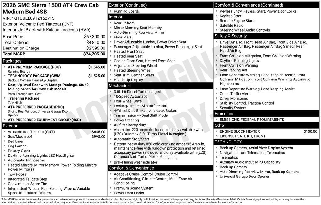 2026 GMC Sierra 1500 AT4