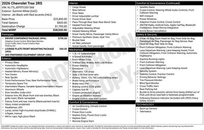 2026 Chevrolet Trax 2RS