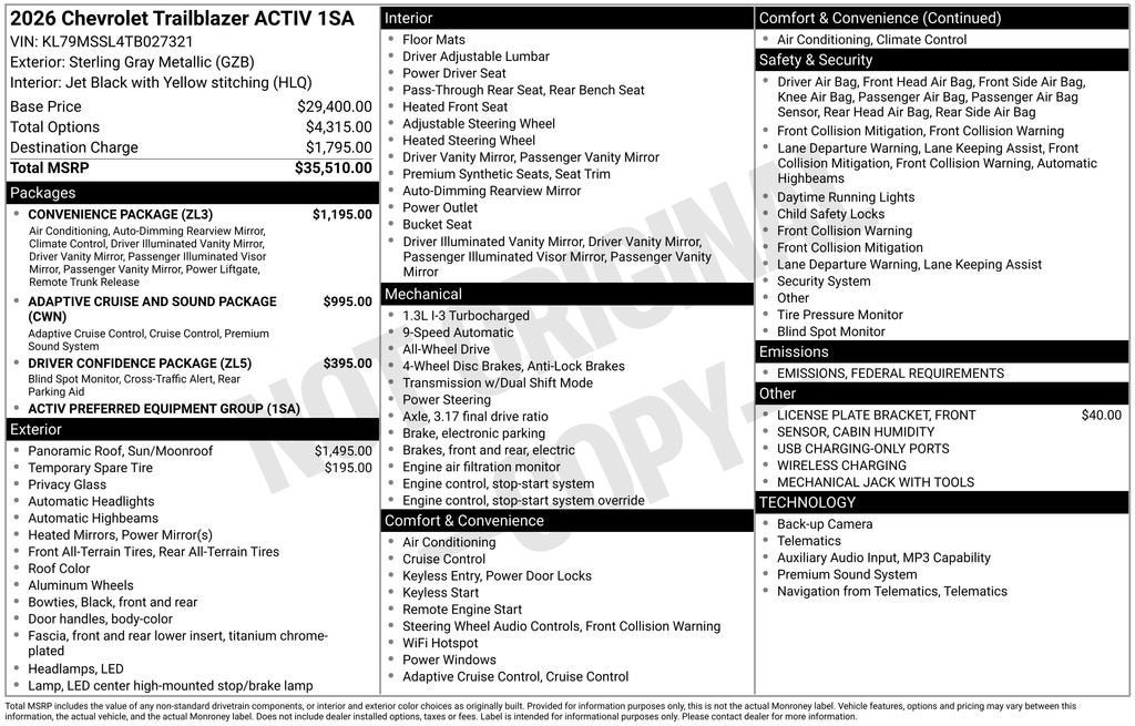 2026 Chevrolet Trailblazer ACTIV